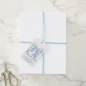 Gepersonaliseerde Blue Bow Vrijgezellenfeest Dank Cadeaulabel (Met Touw)