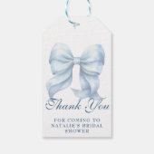 Gepersonaliseerde Blue Bow Vrijgezellenfeest Dank Cadeaulabel (Achterkant)