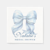 Gepersonaliseerde Blue Bow Vrijgezellenfeest Fancy Servet (Voorkant)