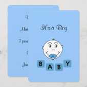 Gepersonaliseerde Blue Boy Aankondiging (Voorkant / Achterkant)