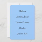 Gepersonaliseerde Blue Boy Aankondiging (Achterkant)