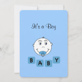 Gepersonaliseerde Blue Boy Aankondiging (Voorkant)