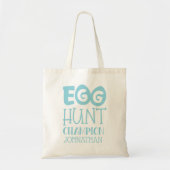 Gepersonaliseerde Blue Boy Easter Egg Hunt Champio Tote Bag (Voorkant)