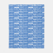Gepersonaliseerde Blue Boys Naam Font Collage Scha Fleece Deken (Voorkant)
