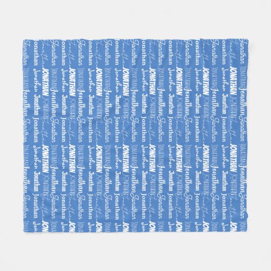 Gepersonaliseerde Blue Boys Naam Font Collage Scha Fleece Deken (Voorkant (Horizontaal))