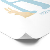 Gepersonaliseerde Blue Bunny Initiaal Nursery Prin Poster (Hoek)