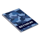 Gepersonaliseerde Blue Camo Journal Notitieboek (Rechterzijde)