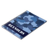 Gepersonaliseerde Blue Camo Journal Notitieboek (Linkerzijde)