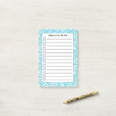 Gepersonaliseerde Blue Coastal Shells to Do-lijst Post-it® Notes (Op bureau)