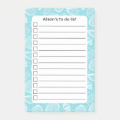 Gepersonaliseerde Blue Coastal Shells to Do-lijst Post-it® Notes (Voorkant)