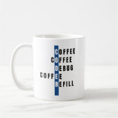 Gepersonaliseerde Blue Coffee Debug Refill Coder Koffiemok (Links)
