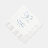 Gepersonaliseerde Blue Coquette Bow Baby shower se Servet (Hoek)