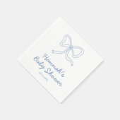 Gepersonaliseerde Blue Coquette Bow Baby shower se Servet (Hoek)
