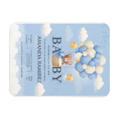 Gepersonaliseerde Blue & Cream Elephant Baby showe Magneet (Horizontaal)