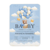 Gepersonaliseerde Blue & Cream Elephant Baby showe Magneet (Verticaal)