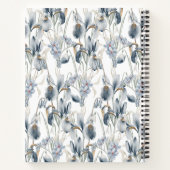 Gepersonaliseerde Blue Cream Floral Journal Notitieboek (Achterkant)