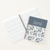 Gepersonaliseerde Blue Cream Floral Journal Notitieboek (Binnen)