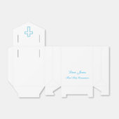Gepersonaliseerde Blue Cross Tent Favor Boxen Bedankdoosjes (Uitgevouwen)