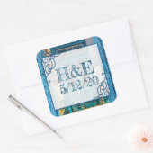 Gepersonaliseerde Blue Distress Paint Door Sticker (Envelop)