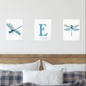 Gepersonaliseerde Blue Dragonfly Boys Room Print S Muurkunst Sets (Slaapkamer)