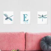 Gepersonaliseerde Blue Dragonfly Boys Room Print S Muurkunst Sets (Woonkamer)