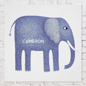 Gepersonaliseerde Blue Elephant Waterverf Perfect Poster