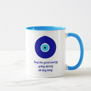 Gepersonaliseerde Blue Evil Eye Drop Amulet Mok