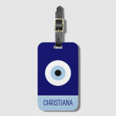 Gepersonaliseerde Blue Evil Eye Protection Symbool Bagagelabel (Voorkant (verticaal))