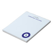 Gepersonaliseerde Blue Evil Eye Protection Symbool Notitieblok (Linkerzijde)
