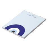 Gepersonaliseerde Blue Evil Eye Protection Symbool Notitieblok (Linkerzijde)