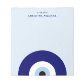 Gepersonaliseerde Blue Evil Eye Protection Symbool Notitieblok (Voorkant)