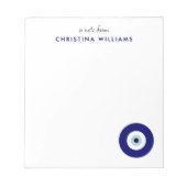 Gepersonaliseerde Blue Evil Eye Protection Symbool Notitieblok (Voorkant)