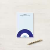 Gepersonaliseerde Blue Evil Eye Protection Symbool Post-it® Notes (Op bureau)