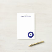 Gepersonaliseerde Blue Evil Eye Protection Symbool Post-it® Notes (Op bureau)