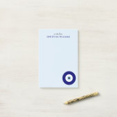 Gepersonaliseerde Blue Evil Eye Protection Symbool Post-it® Notes (Op bureau)