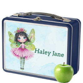 Gepersonaliseerde Blue Fairy Kinder Metal Lunch Bo