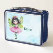 Gepersonaliseerde Blue Fairy Kinder Metal Lunch Bo (Voorkant)