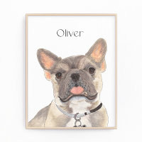 Gepersonaliseerde Blue Fawn Franse Bulldog Art