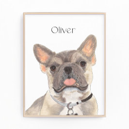 Gepersonaliseerde Blue Fawn Franse Bulldog Art Foto Afdruk