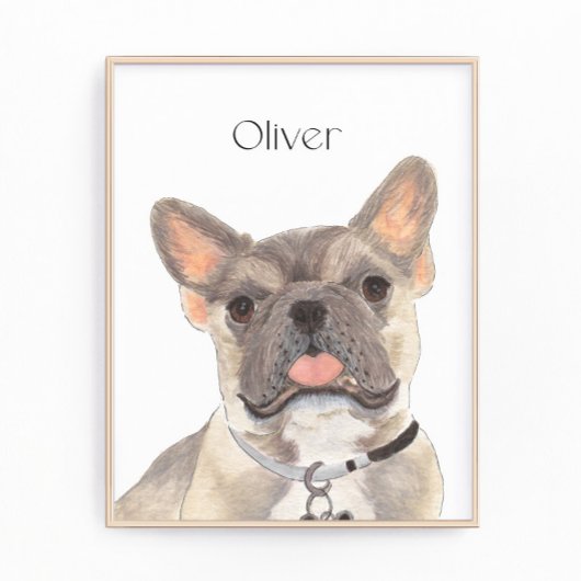 Gepersonaliseerde Blue Fawn Franse Bulldog Art Foto Afdruk