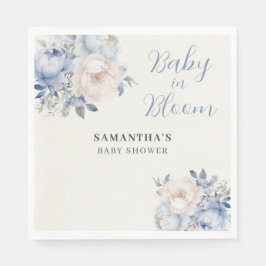 Gepersonaliseerde Blue Floral Boy Baby in Bloom Sh Servet