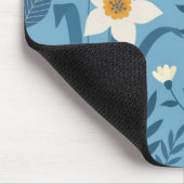Gepersonaliseerde Blue Floral Mousepad Muismat (Hoek)