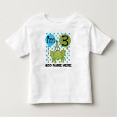 Gepersonaliseerde Blue Frog 3rd Birthday Tshirt (Voorkant)