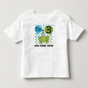 Gepersonaliseerde Blue Frog 3rd Birthday Tshirt
