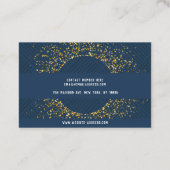 Gepersonaliseerde Blue Gold Glitter Visitekaartjes (Achterkant)