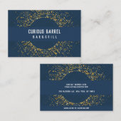Gepersonaliseerde Blue Gold Glitter Visitekaartjes (Voorkant / Achterkant)