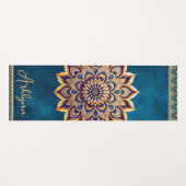 Gepersonaliseerde Blue & Gold Mandala dubbelzijdig Yogamat (Voorkant (horizontaal))