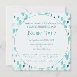 Gepersonaliseerde Blue & Grey Fun Big Splash Verja Kaart