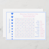 Gepersonaliseerde Blue Hearts Valentijnsdag Puzzel Feestdagenkaart (Voorkant / Achterkant)