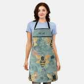 Gepersonaliseerde Blue Honeycomb Schort (Gedragen)